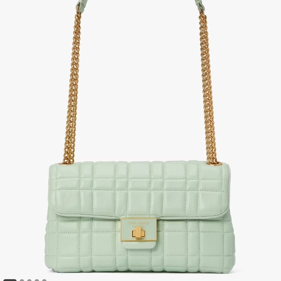♠️kate spade Evelyn Quilted Medium Convertible Shoulder Bag, Pistachio Cream NWT - Picture 3 of 7